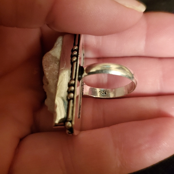 New Rough Pink Tourmaline 925 Silver Ring. - Picture 5 of 11